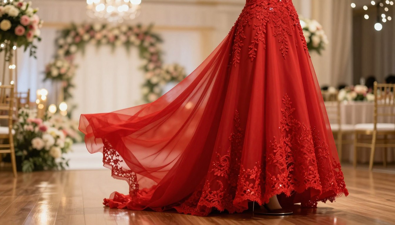 Czerwona sukienka na wesele przesąd