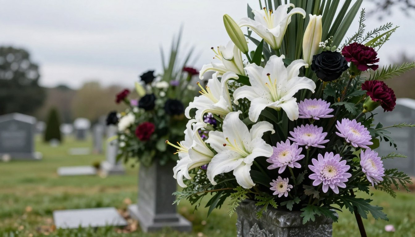 Przesądy pogrzebowe kwiaty
