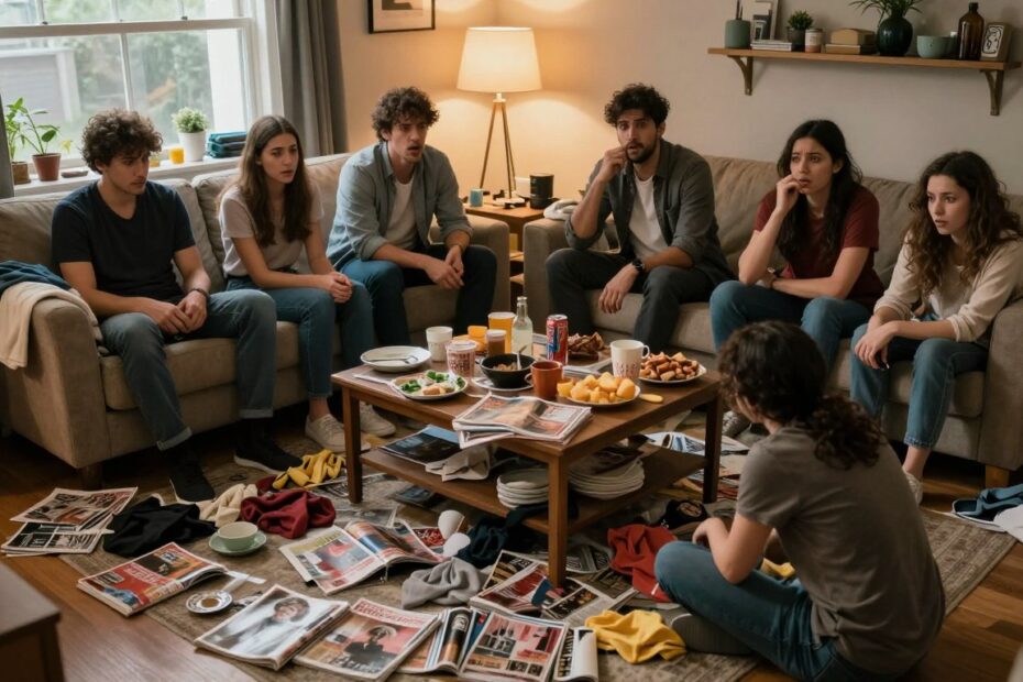 Sennik bałagan w domu i goście